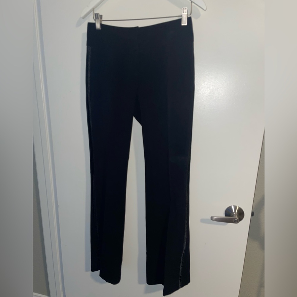 Cache Black Tuxedo Style Suit Pants Satin Detail size 2